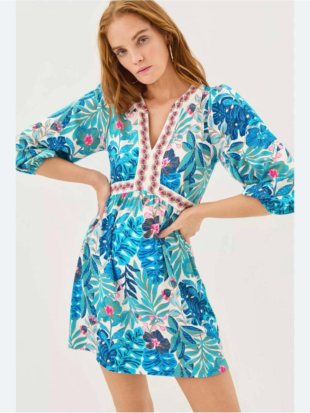 Tropical Floral V-Neck Romper NWT